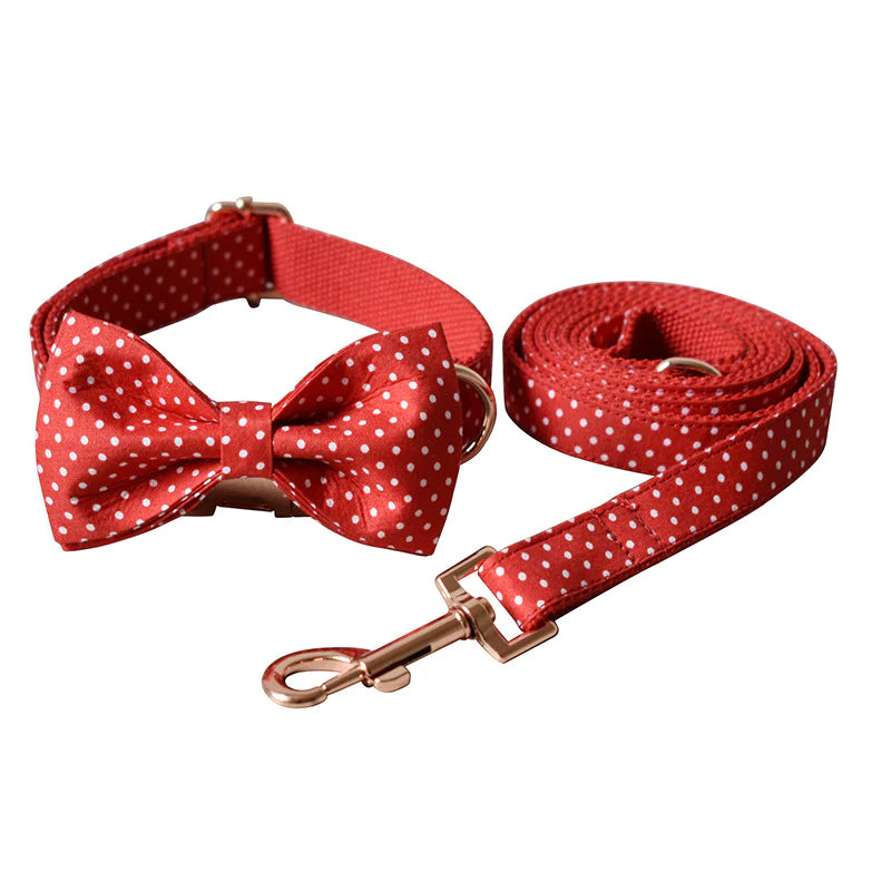 Ruby Dog Collar, Dog Collar & Dog Bowtie (Set) – by The Paw Co.