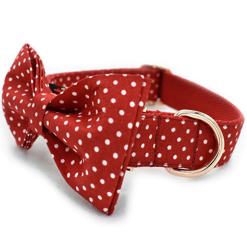 Ruby Dog Collar, Dog Collar & Dog Bowtie (Set) – by The Paw Co.